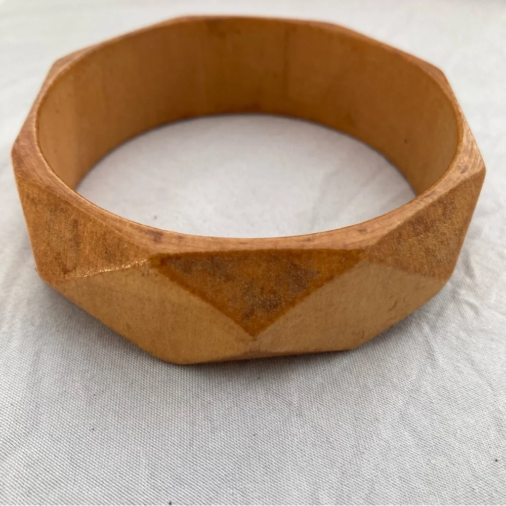 Hand carved Wooden Bangle Bracelet